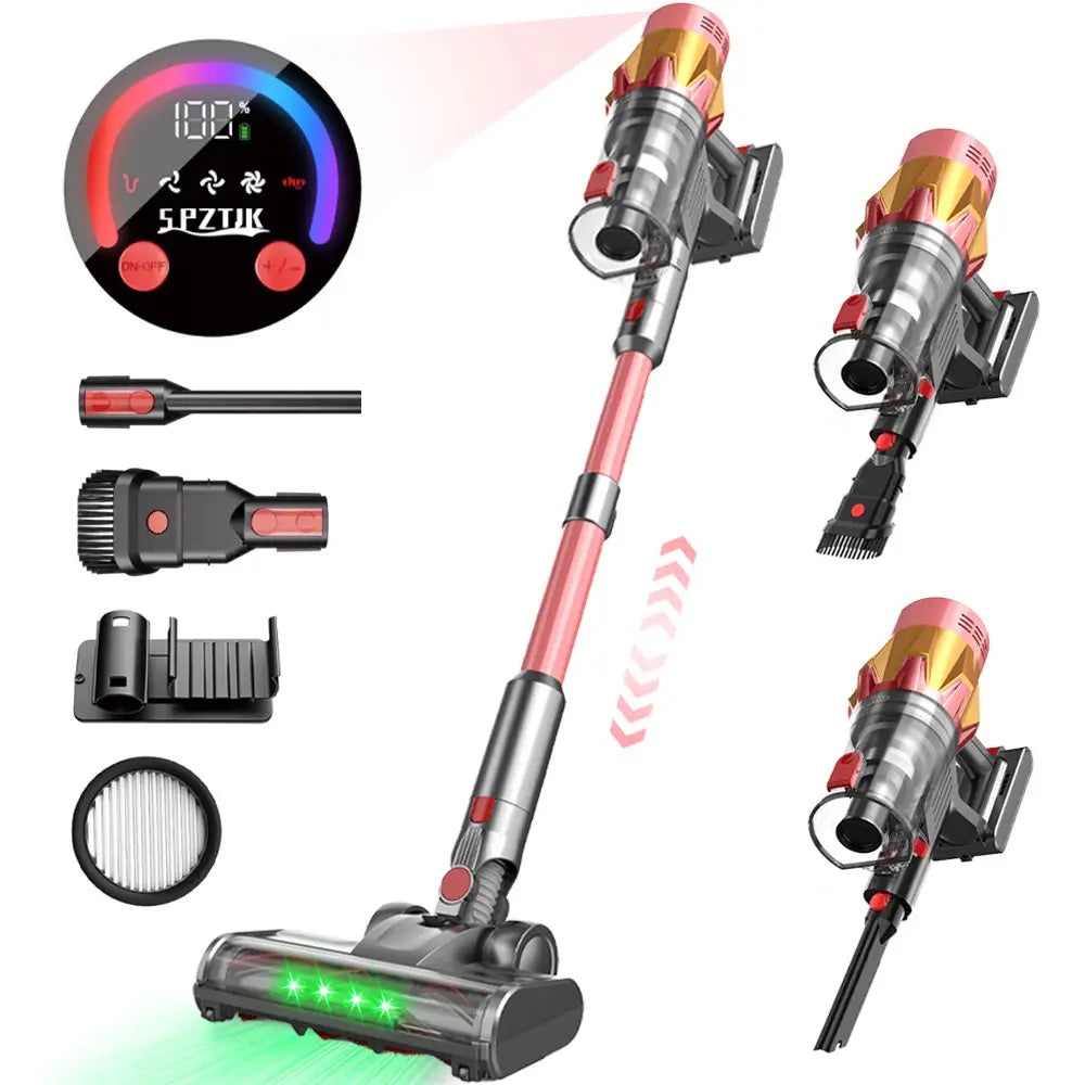 Vacuum Cleaners for Home Cordless, Rechargeable Powerful Handheld Vacuum Cleaner, Detachable Battery, LED Brush, Vacuum Cleaners for Home, Handheld Vacuum for Pet Hair/Carpet/Floor