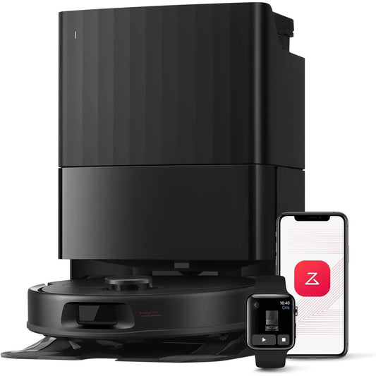 Qrevo Series Robot Vacuum and Mop, 8000Pa Suction, Upgraded from Qrevo S, Anti-Tangle Brushes, Obstacle Avoidance, Auto Mop Washing, -In-One Dock, 200RPM Spinning Mops, Black(Qv 35A)