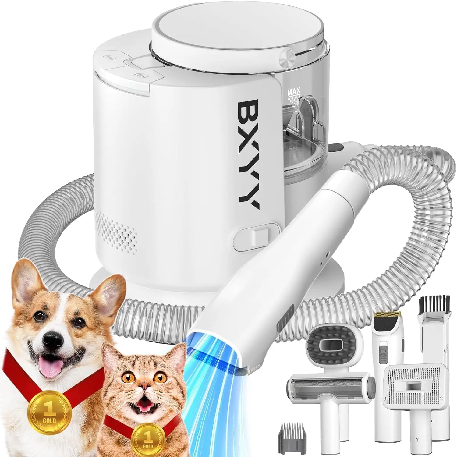 Pet Grooming Vacuum, Dog Hair Vacuum Groomer,12000Pa Strong Pet Grooming Kit, 1.5L Dog Grooming Kit and Vacuum 99% Dog Vacuum Brush for Shedding Grooming House Cleaning