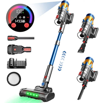 Vacuum Cleaners for Home Cordless, Rechargeable Powerful Handheld Vacuum Cleaner, Detachable Battery, LED Brush, Vacuum Cleaners for Home, Handheld Vacuum for Pet Hair/Carpet/Floor