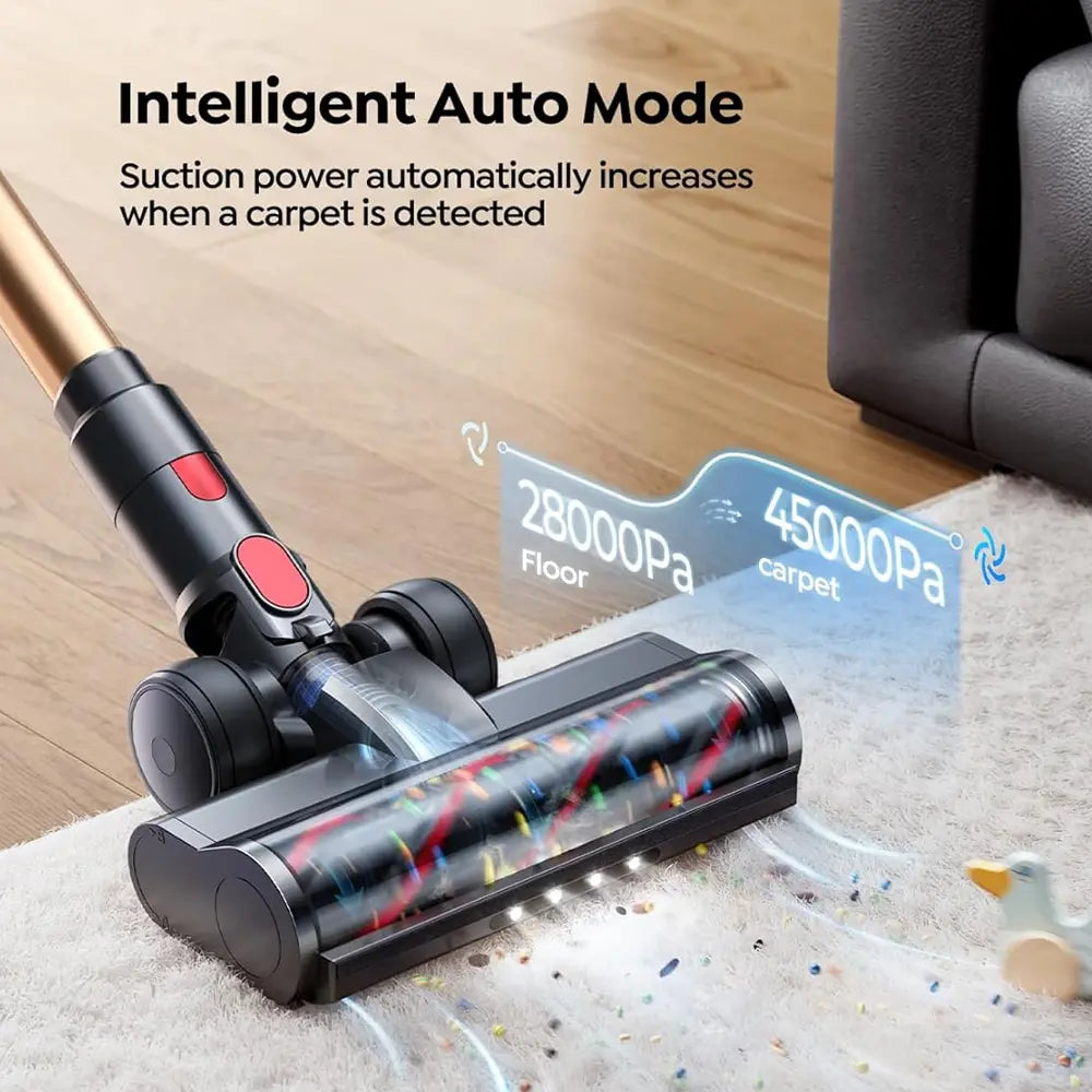 Vacuum Cleaners for Home Cordless, Rechargeable Powerful Handheld Vacuum Cleaner, Detachable Battery, LED Brush, Vacuum Cleaners for Home, Handheld Vacuum for Pet Hair/Carpet/Floor