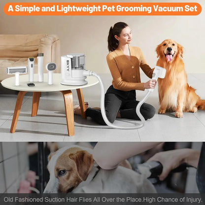 Pet Grooming Vacuum, Dog Hair Vacuum Groomer,12000Pa Strong Pet Grooming Kit, 1.5L Dog Grooming Kit and Vacuum 99% Dog Vacuum Brush for Shedding Grooming House Cleaning