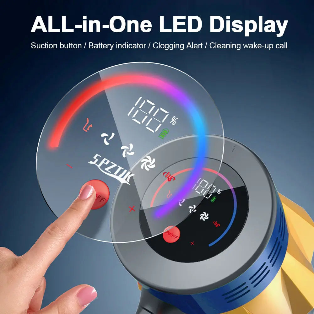 Vacuum Cleaners for Home Cordless, Rechargeable Powerful Handheld Vacuum Cleaner, Detachable Battery, LED Brush, Vacuum Cleaners for Home, Handheld Vacuum for Pet Hair/Carpet/Floor