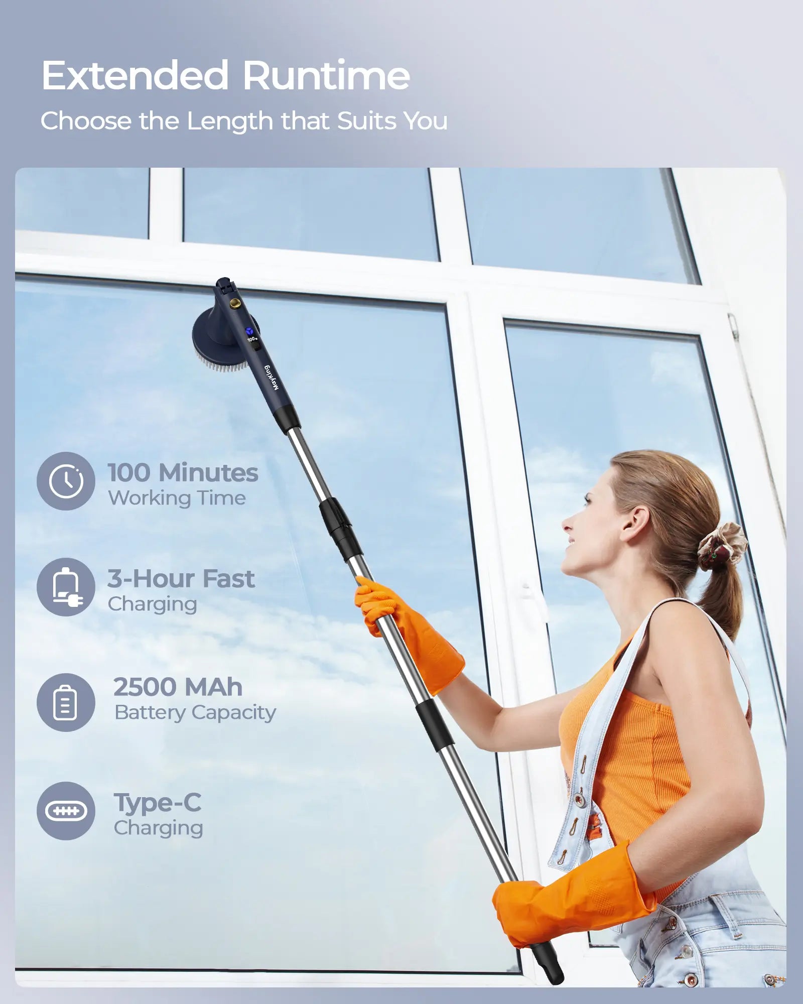 Mayking Electric Spin Scrubber with 9 Brush Heads, 3-Angle & 4-Length Adjustable Cordless Power Scrubber, 3-Speed & Battery LED Display, Electric Scrubber for Cleaning Bathroom Bathtub Floor Tiles Summerwins,Summerwins