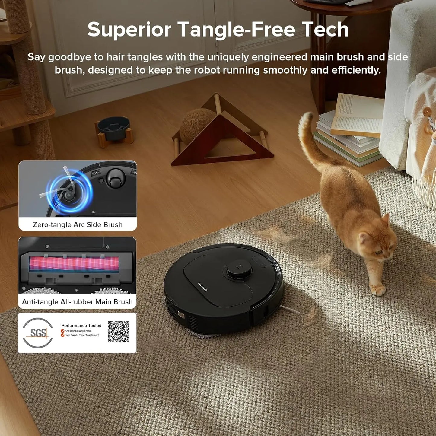 Qrevo Series Robot Vacuum and Mop, 8000Pa Suction, Upgraded from Qrevo S, Anti-Tangle Brushes, Obstacle Avoidance, Auto Mop Washing, -In-One Dock, 200RPM Spinning Mops, Black(Qv 35A)