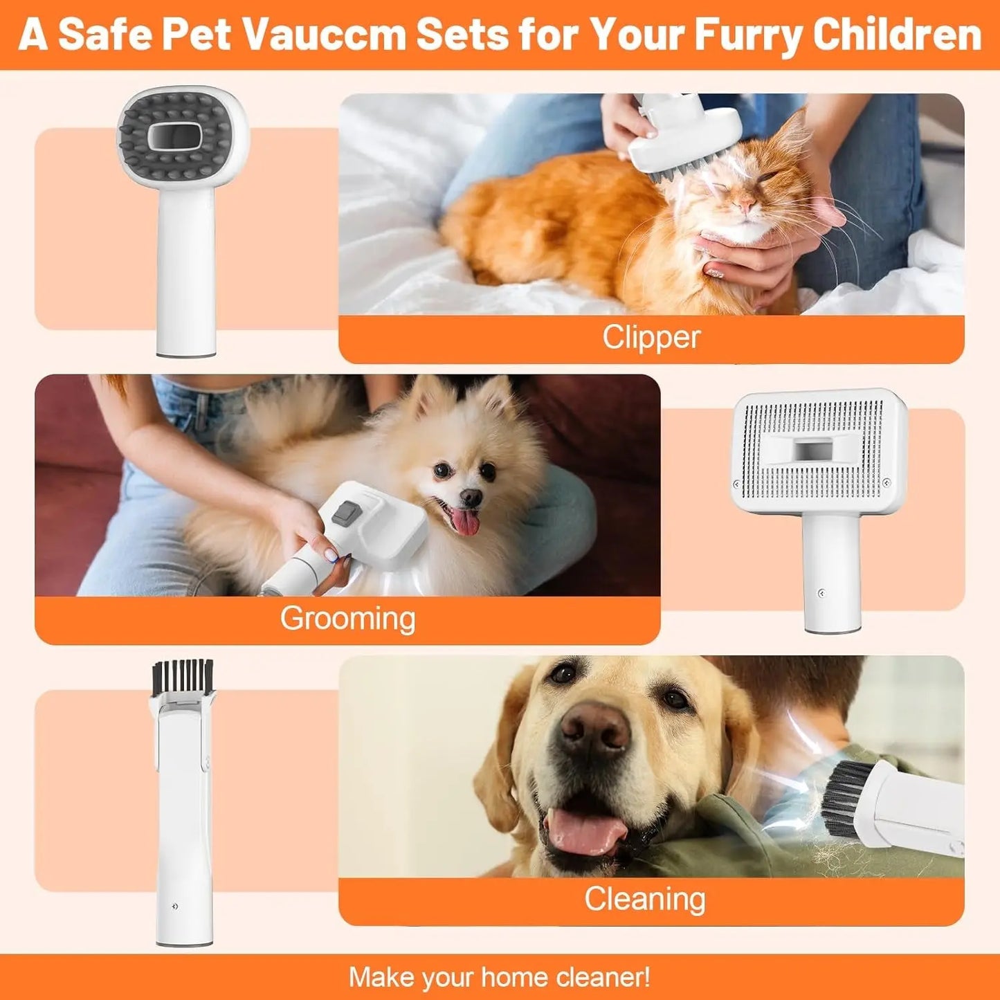 Pet Grooming Vacuum, Dog Hair Vacuum Groomer,12000Pa Strong Pet Grooming Kit, 1.5L Dog Grooming Kit and Vacuum 99% Dog Vacuum Brush for Shedding Grooming House Cleaning