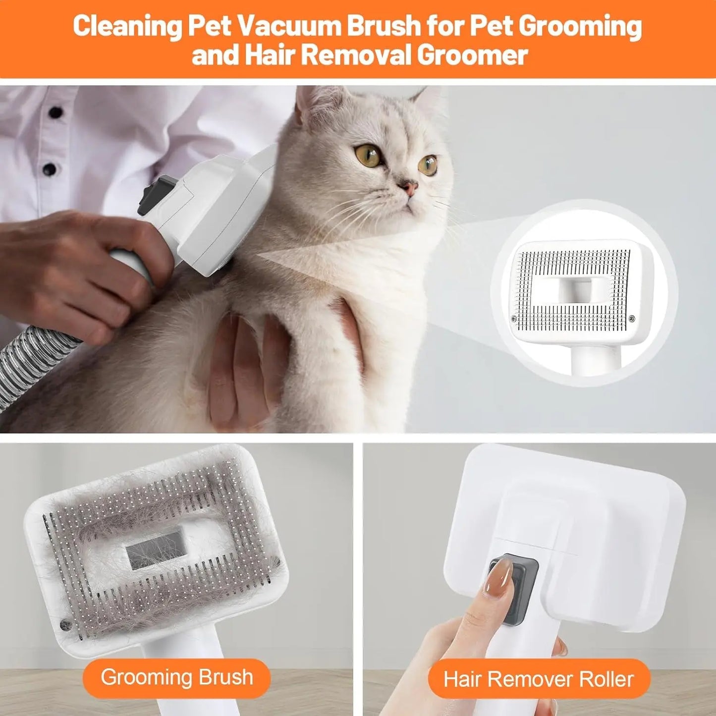 Pet Grooming Vacuum, Dog Hair Vacuum Groomer,12000Pa Strong Pet Grooming Kit, 1.5L Dog Grooming Kit and Vacuum 99% Dog Vacuum Brush for Shedding Grooming House Cleaning