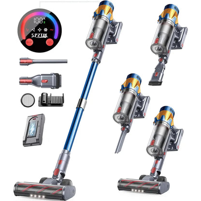 Vacuum Cleaners for Home Cordless, Rechargeable Powerful Handheld Vacuum Cleaner, Detachable Battery, LED Brush, Vacuum Cleaners for Home, Handheld Vacuum for Pet Hair/Carpet/Floor