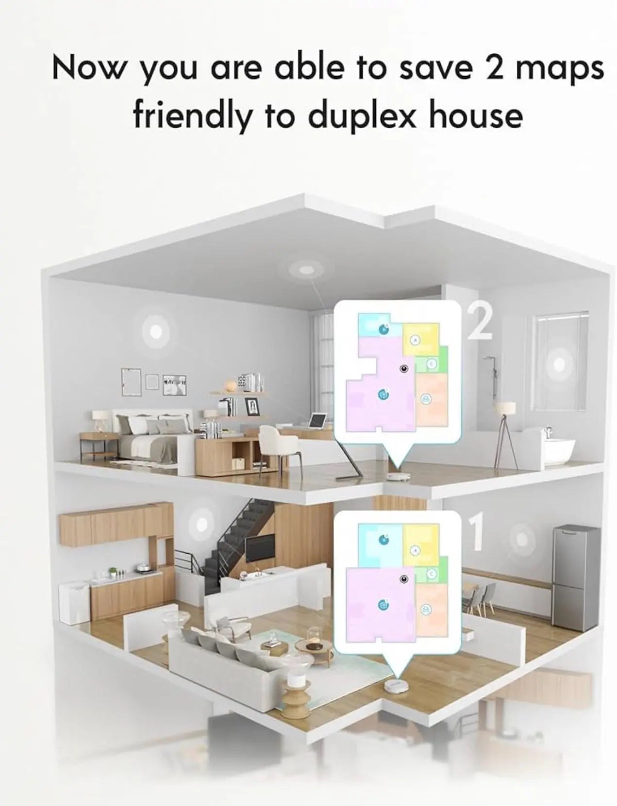 Yeedi Cube YDAX11 2-In-1 Robot Vacuum & Mop with 4300 Pa Suction Self-Cleaning Dock Smart Mapping App Control Alexa Google Compatible