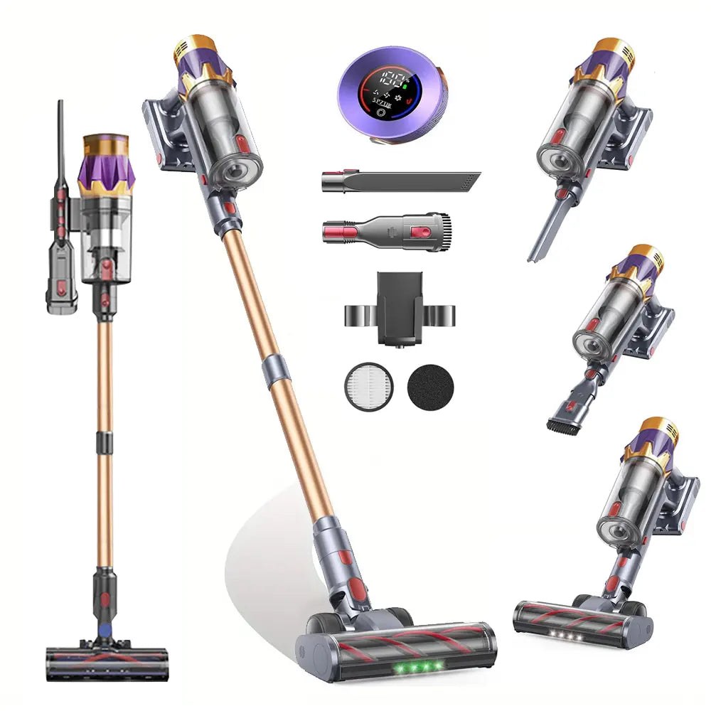 Vacuum Cleaners for Home Cordless, Rechargeable Powerful Handheld Vacuum Cleaner, Detachable Battery, LED Brush, Vacuum Cleaners for Home, Handheld Vacuum for Pet Hair/Carpet/Floor
