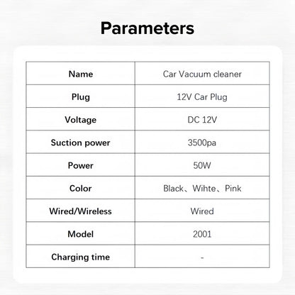 Car Vacuum Cleaner, 12V Car Plug Vacuum Cleaner, Multifunctional Handheld Car Vacuum Cleaner