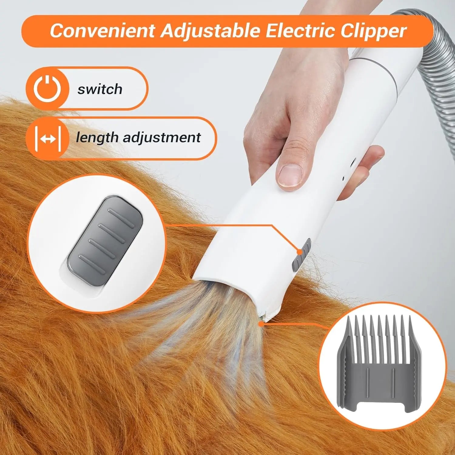 Pet Grooming Vacuum, Dog Hair Vacuum Groomer,12000Pa Strong Pet Grooming Kit, 1.5L Dog Grooming Kit and Vacuum 99% Dog Vacuum Brush for Shedding Grooming House Cleaning