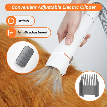 Pet Grooming Vacuum, Dog Hair Vacuum Groomer,12000Pa Strong Pet Grooming Kit, 1.5L Dog Grooming Kit and Vacuum 99% Dog Vacuum Brush for Shedding Grooming House Cleaning