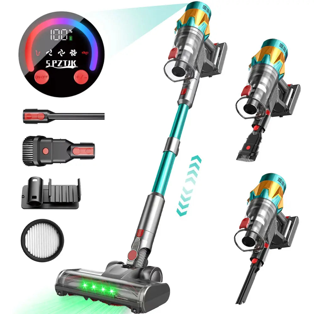 Vacuum Cleaners for Home Cordless, Rechargeable Powerful Handheld Vacuum Cleaner, Detachable Battery, LED Brush, Vacuum Cleaners for Home, Handheld Vacuum for Pet Hair/Carpet/Floor