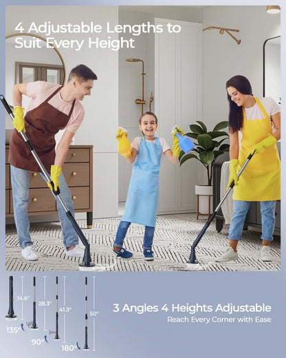 Mayking Electric Spin Scrubber with 9 Brush Heads, 3-Angle & 4-Length Adjustable Cordless Power Scrubber, 3-Speed & Battery LED Display, Electric Scrubber for Cleaning Bathroom Bathtub Floor Tiles Summerwins,Summerwins